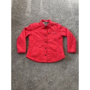 Vintage Kavu Quilted Jacket Red Snap Cotton Women's XL Extra Large